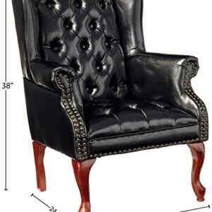 Coaster Furniture Wing Back Button Tufted Accent Chair and Ottoman Black and Espresso 900262