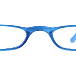 Peepers by PeeperSpecs Women's Skinny Mini Rectangular Reading Glasses, Blue, 48 + 2.25