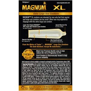 Trojan Magnum XL Large Size Lubricated Condoms - 12 Count