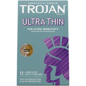 Trojan Ultra Thin Premium Lubricated Condoms - 12 Count