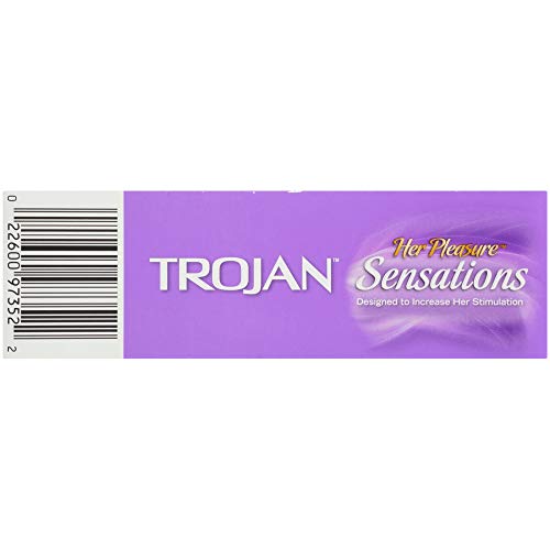 Trojan Her Pleasure Sensations Lubricated Condoms - 12 Count (Packaging May Vary)