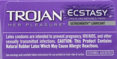 Trojan Her Pleasure Ecstasy Lubricated Condoms - 10 Count (Packaging May Vary)