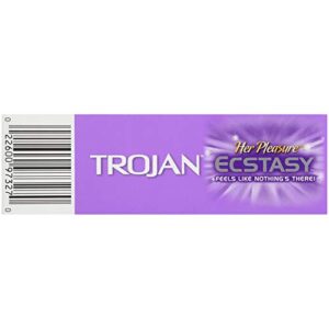 Trojan Her Pleasure Ecstasy Lubricated Condoms - 10 Count (Packaging May Vary)