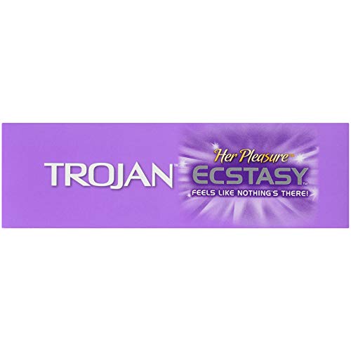 Trojan Her Pleasure Ecstasy Lubricated Condoms - 10 Count (Packaging May Vary)