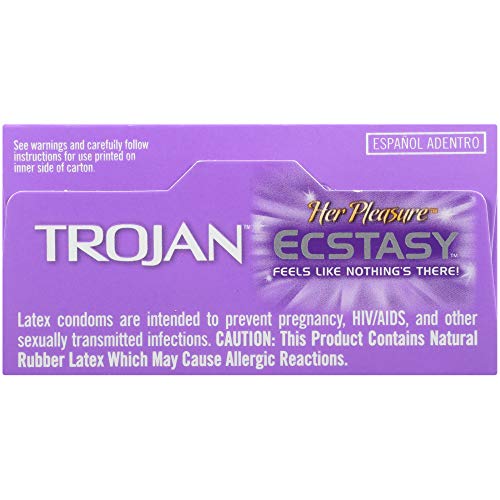 Trojan Her Pleasure Ecstasy Lubricated Condoms - 10 Count (Packaging May Vary)