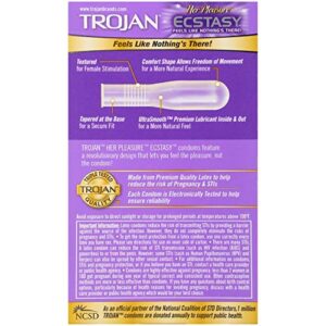 Trojan Her Pleasure Ecstasy Lubricated Condoms - 10 Count (Packaging May Vary)