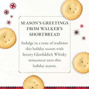 Walker’s Shortbread Glenfiddich Mincemeat Tarts - 6 Count (Pack of 2) - Mince Pies Infused with Glenfiddich Single-Malt Scotch Whisky - Luxury Holiday Treats and Dessert from Scotland