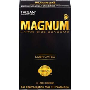 trojan magnum large size lubricated condoms - 12 count