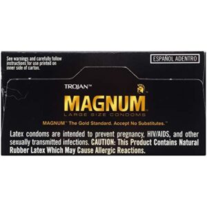 Trojan Magnum Large Size Lubricated Condoms - 12 count