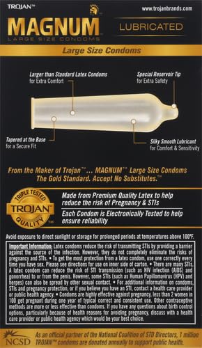 Trojan Magnum Large Size Lubricated Condoms - 12 count