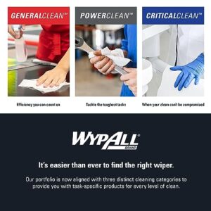 WypAll Power Clean X80 Heavy Duty Cloths (41043), Extended Use Cloths Jumbo Roll, Blue, 475 Sheets / Roll; 1 Roll / Case,8347