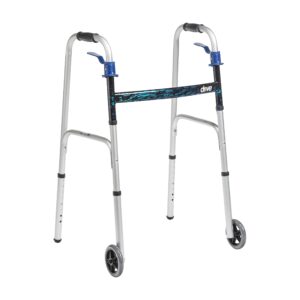 Drive Medical 10226-1 Trigger Release Folding Walker, Brushed Steel