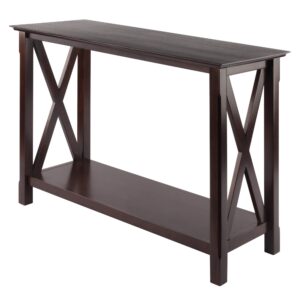 winsome 40445 wood xola occasional table, cappuccino product in inches (l x w x h): 45.0 x 15.98 x 30.0