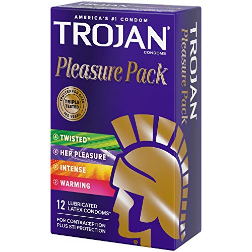 Trojan Pleasure Variety Pack Lubricated Condoms - 12 Count