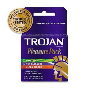 Trojan Pleasure Variety Pack Lubricated Condoms - 12 Count