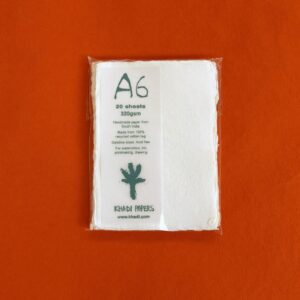 Khadi Paper from India- 4x6 Inch 140lb. (320gsm) Pack of 20 Sheets