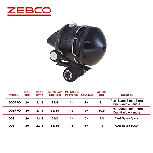 Zebco OMEGA PRO 3SZ SC REEL 10#, Size 30, Black