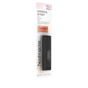 Neutrogena Revitalizing and Moisturizing Tinted Lip Balm with Sun Protective Broad Spectrum SPF 20 Sunscreen, Lip Soothing Balm with a Sheer Tint in Color Sheer Shimmer 10,.15 oz