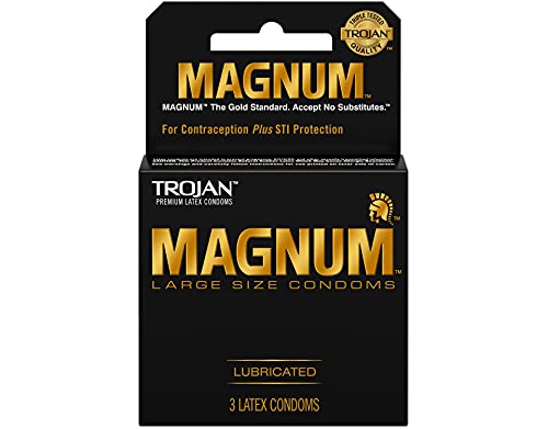 Trojan Magnum Condoms Large Lubricated Latex - 3 ct, Pack of 5