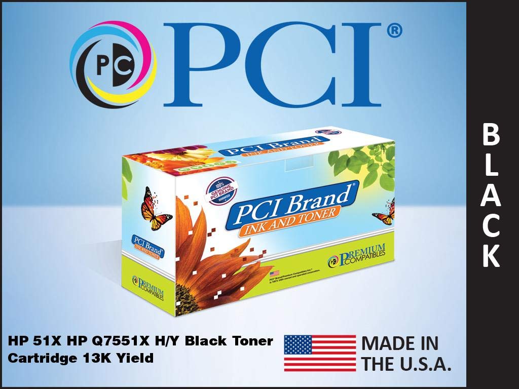 PCI Brand Remanufactured Toner Cartridge Replacement for HP 51X Q7551X Black Toner Cartridge 13K Yield