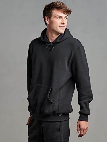 Russell Athletic Mens Dri-power Fleece Hoodies, Moisture Wicking, Cotton Blend, Relaxed Fit, Sizes S-4x, Black Pullover, 3X-Large US