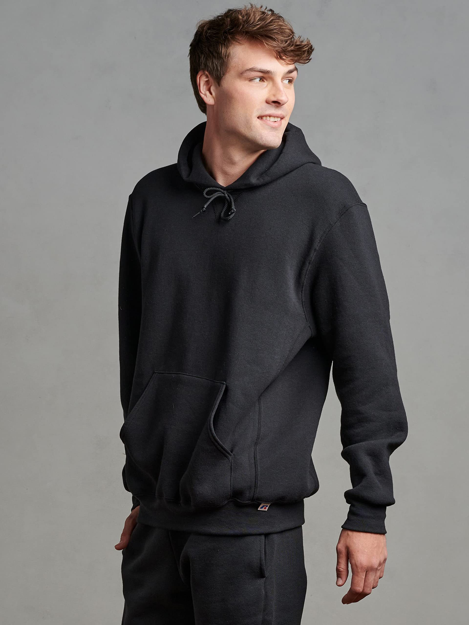 Russell Athletic Men's Dri-Power Pullover Fleece Hoodie, Black, Large