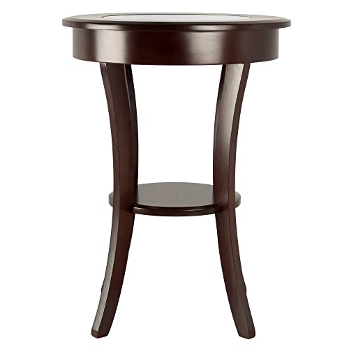 Winsome Cassie Accent Table, Cappuccino 20 inches