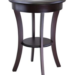 Winsome Cassie Accent Table, Cappuccino 20 inches