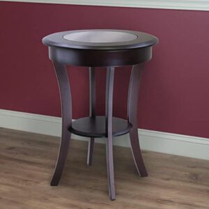 Winsome Cassie Accent Table, Cappuccino 20 inches