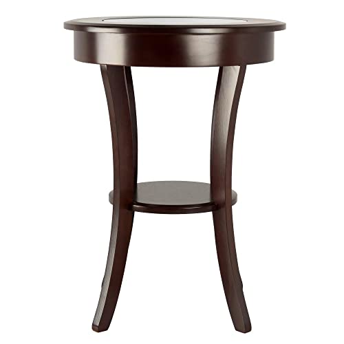 Winsome Cassie Accent Table, Cappuccino 20 inches