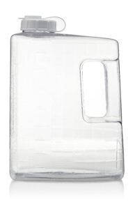 arrow home products 1 gallon jug for cold drinks - clear view plastic refrigerator bottle w/ cap, easy-pour spout & graduated markings - made in usa, bpa free - ideal for water, iced tea, juice, milk