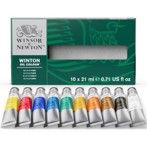 Winsor & Newton Winton Oil Color Paint, Basic Set, 10 x 21ml Tubes