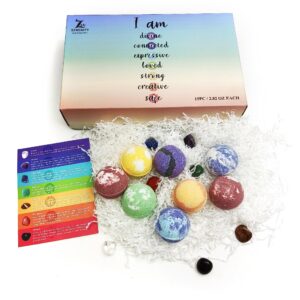 Chakra Healing Gemstones Bath Bombs. 15 Essential Oil Bath Bombs. Real Chakra Stones Bath Bombs for Adults. Perfect for Yoga Lovers. Meditation, Balancing, Positive Energy, Sleep, Reiki & Yoga Lovers