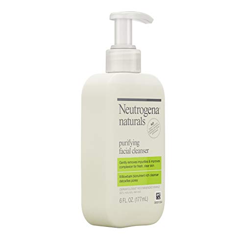 Neutrogena Naturals Purifying Daily Facial Cleanser with Natural Salicylic Acid from Willowbark Bionutrients, Hypoallergenic, Non-Comedogenic & Sulfate-, Paraben- & Phthalate-Free, 6 Fl Oz