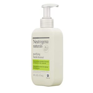 Neutrogena Naturals Purifying Daily Facial Cleanser with Natural Salicylic Acid from Willowbark Bionutrients, Hypoallergenic, Non-Comedogenic & Sulfate-, Paraben- & Phthalate-Free, 6 Fl Oz