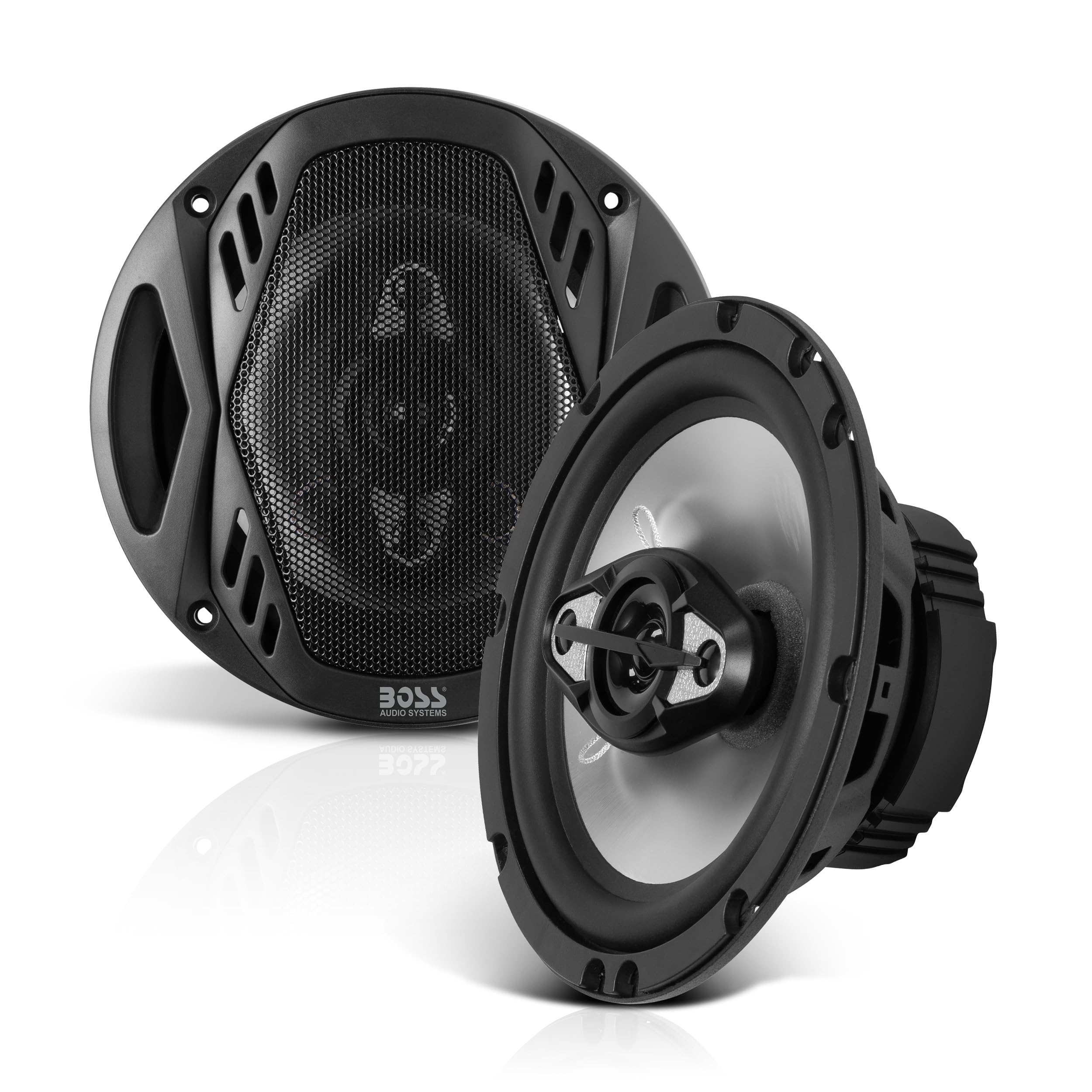 BOSS Audio Systems NX654 Onyx Series 6.5 Inch Car Door Speakers - 400 Watts (per pair), Coaxial, 4 Way, Full Range, 4 Ohms, Sold in Pairs, Bocinas Para Carro