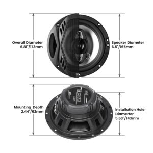 BOSS Audio Systems NX654 Onyx Series 6.5 Inch Car Door Speakers - 400 Watts (per pair), Coaxial, 4 Way, Full Range, 4 Ohms, Sold in Pairs, Bocinas Para Carro