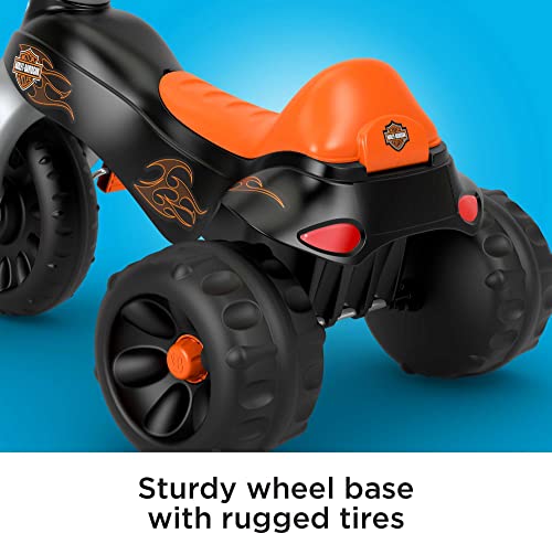 Fisher-Price Harley-Davidson Toddler Tricycle Tough Trike Bike with Handlebar Grips and Storage for Kids (Amazon Exclusive)