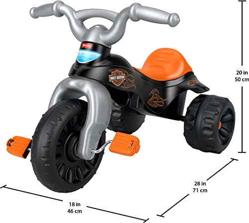 Fisher-Price Harley-Davidson Toddler Tricycle Tough Trike Bike with Handlebar Grips and Storage for Kids (Amazon Exclusive)