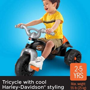 Fisher-Price Harley-Davidson Toddler Tricycle Tough Trike Bike with Handlebar Grips and Storage for Kids (Amazon Exclusive)