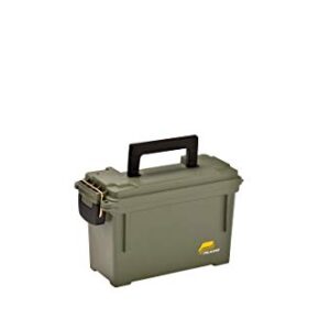 Plano Field Ammo Box, OD Green, Lockable Ammunition Storage Box with Heavy-Duty Carry Handle, Small Plastic Ammo Storage, Water-Resistant Protection, Holds 6-8 Boxes of Ammo