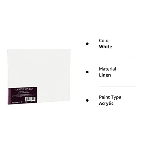 Centurion All-Media Primed Linen Panels - 16x20 3 Pack - 11oz Universal Primed Canvas Boards for Painting, Mounted on MDF Wood, Non-Warping, Ideal for Artists, Professionals, Painters, Students