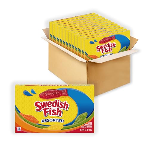 SWEDISH FISH Assorted Soft & Chewy Candy, 12 - 3.5 oz Boxes