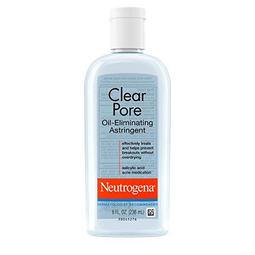 Neutrogena Clear Pore Oil-Eliminating Astringent with Salicylic Acid, Pore Clearing Treatment for Acne-Prone Skin, 8 fl. oz (Pack of 2)