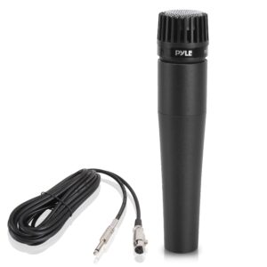 PylePro Dynamic Handheld Microphone, Professional Moving Coil Mic with Built-in Pop Filter, Wide Frequency Response, High Signal Output, Rugged Design, Low Noise Circuitry, 15' ft. XLR Cable Included