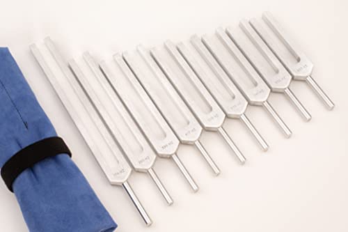 Solfeggio Tuning Forks for Healing by Omnivos for Sound Therapy, Chakra Healing, Includes the 528 hz Tuning Fork, Made in the USA