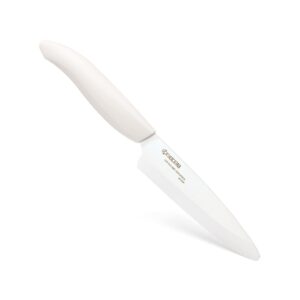 kyocera advanced ceramic revolution series 4.5-inch utility knife, white handle, white blade