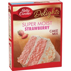 Betty Crocker Super Moist Strawberry Cake Mix, 15.25 oz (Pack of 6)