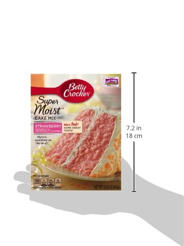 Betty Crocker Super Moist Strawberry Cake Mix, 15.25 oz (Pack of 6)