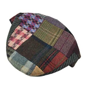 Biddy Murphy Irish Hats for Men Men's Flat Irish Hat Patchwork 100% Wool Made in Ireland Medium Multicolor